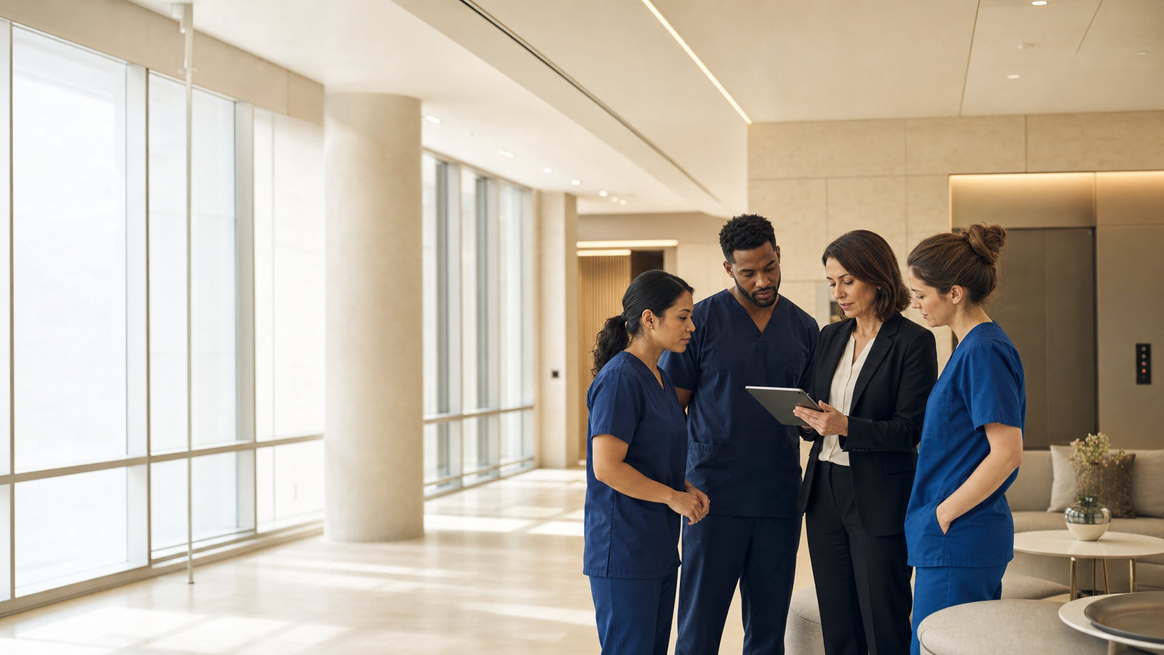 Regional pharmacy team reviewing branch workforce priorities